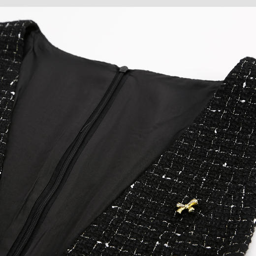 RE806斯尔丽26新款小香风系列花纱V领马甲连衣裙显瘦搭配淑女衬衫套装 商品图7