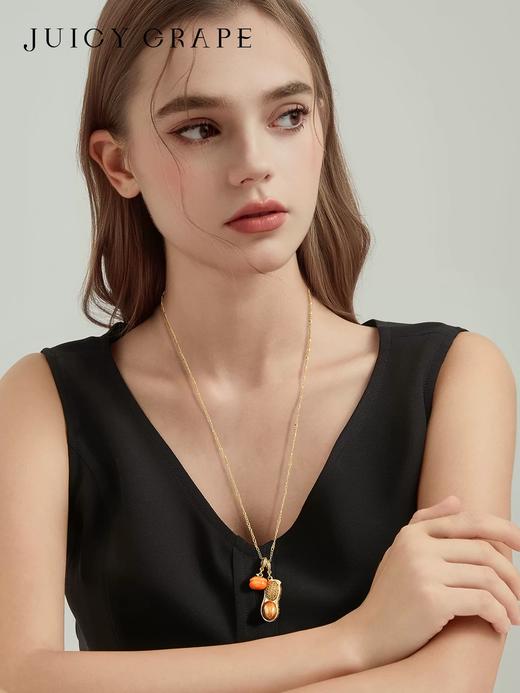 【焕新季】JuicyGrape轻奢柿子花生项链吊坠生日锁骨链毛衣链新年礼物送女友 商品图1