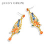 Juicy Grape首饰套装轻奢小众珐琅项链手链耳环戒指新年生日礼物 雀柿呈祥-喜上枝头耳环 商品缩略图4