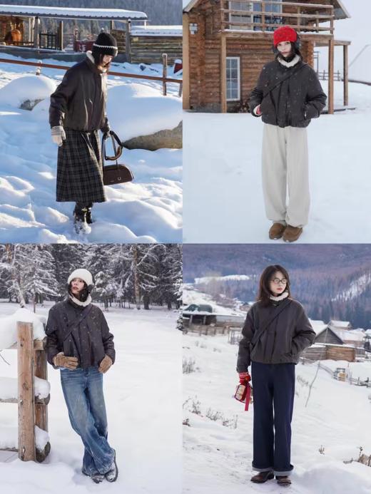 浮生八记/25D294/“雪国飞行日记”飞行员毛毛翻领灯芯绒羽绒服 商品图3