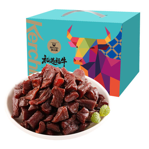 科尔沁风干牛肉礼遇福牛礼盒408g 商品图0