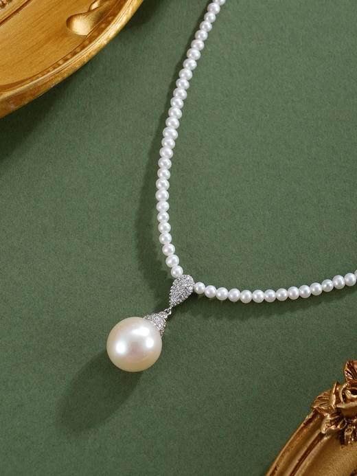 子佩集【岁岁安然】银S925珍珠惜王妃项链【ZZXL005】2.8mm小珠12mm大珠水滴2601 商品图5