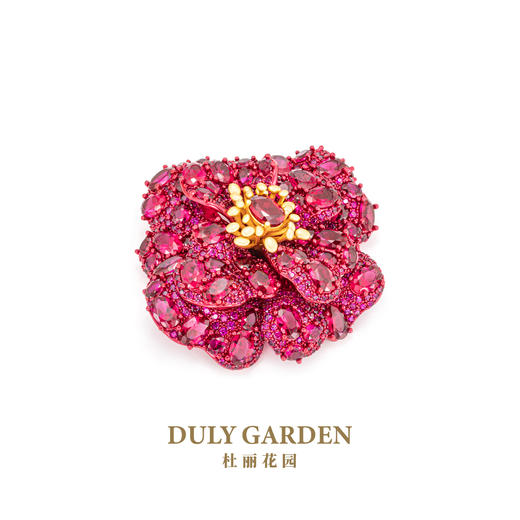 杜丽花园DULY GARDEN璀璨红色花朵胸针11897ZR 商品图1