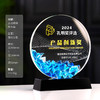 琉璃水晶奖杯牌企业年会新款授权加盟商会领导人新款创意发光奖杯 商品缩略图4