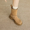 阿么手工女鞋超厚加绒【羊毛】小个子中筒靴子真皮时髦潮堆堆靴7CM 商品缩略图3