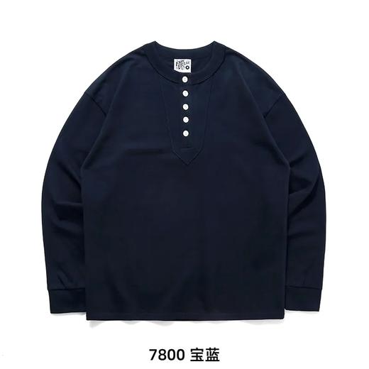 300G重磅 扎实的质感！ 亨利复古三粒扣长袖打底 T恤 100%棉 商品图5