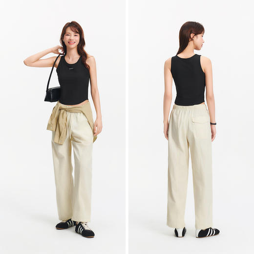 【99元任选2件】森马背心女夏短款凉感吸湿速干带胸垫紧身分割字母内搭运动风上衣 商品图4