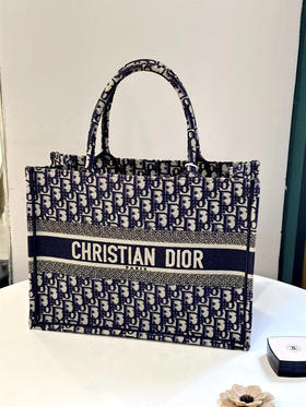 Dior book tote 老花 黑色 中号 托特包