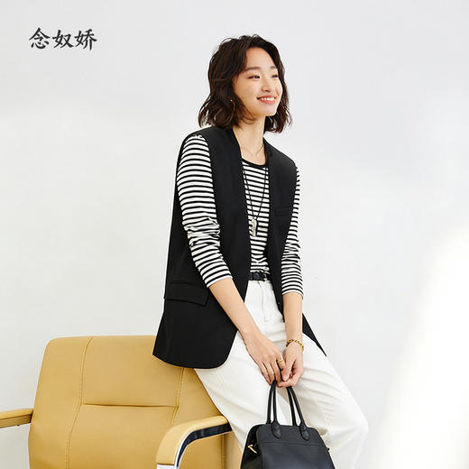 【商场同款】CNI5859 “ 两色西装马甲 ” 宽松无领马甲 干练有型有气场 显瘦包容 商品图10