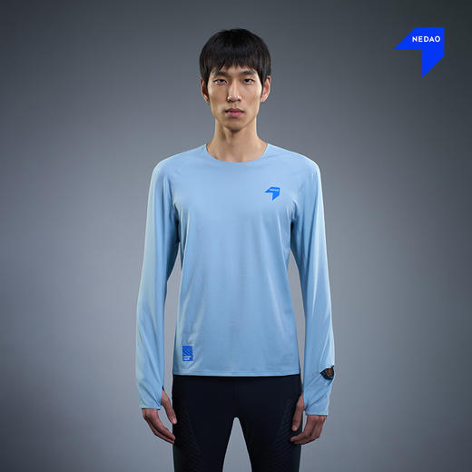 NEDAO内道空气感跑步长袖男士透气干爽跑步训练运动长袖速干跑步上衣 商品图0