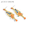 Juicy Grape首饰套装轻奢小众珐琅项链手链耳环戒指新年生日礼物 雀柿呈祥-喜上枝头耳环 商品缩略图3