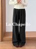 专柜实拍【羊毛西装裤】拉夏贝尔/La Chapelle垂坠质感高腰半松紧宽松显瘦休闲阔腿长裤★ 商品缩略图5
