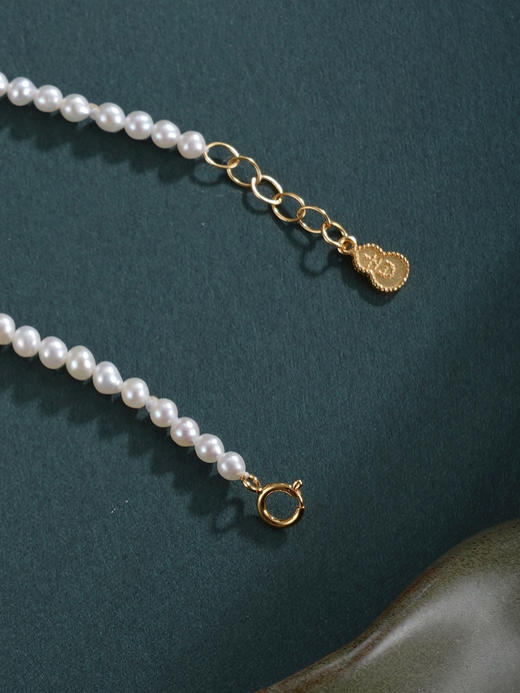 子佩集【福禄双华】银S925珍珠惜王妃手链【QNS0006】3mm珠镀金绿松石葫芦2601 商品图6