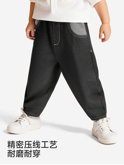英氏童装长裤男童裤子春夏黑色牛仔裤新款儿童休闲裤YRKCJ1S005A 商品图2