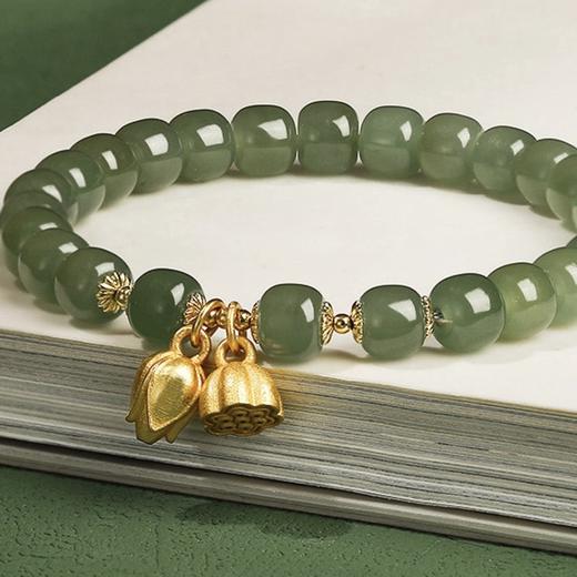 平安喜乐天然和田玉莲蓬手串 商品图2