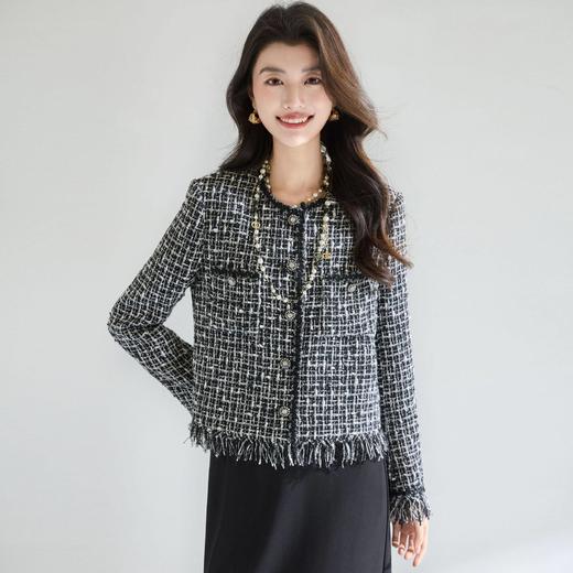 「高货sh」全新升级【铂金会员367/天猫489/差价122】(00400)洛诗琳高级感小香风外套2026春季轻奢气质重工流苏短外套 商品图4