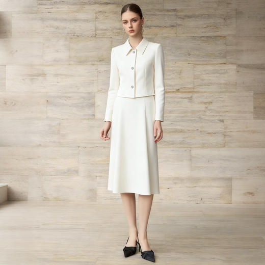 IWY/米白色西装套裙女高级感气质通勤职业装美容院前台工作服WCS357 商品图1