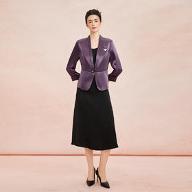 RE801斯尔丽26春季新款无袖连衣裙搭悬垂V领外套连衣裙套装