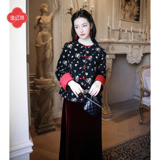 逸红颜福曦2026《新年战袍》圣诞春节雪尼尔年味新中式棉服外套女 商品图2