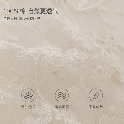 马克珍妮清新花朵女童绣花网纱裙2026年春装新款560120 商品图4