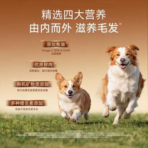 新品【三文鱼鱼油犬粮】鲜鸡肉 三文鱼 牛肉 40%肉含量 鸡蛋 蛋黄粉 卵磷脂 助力滋养毛发 钙磷科学配比 助力狗狗骨骼健康 商品图1