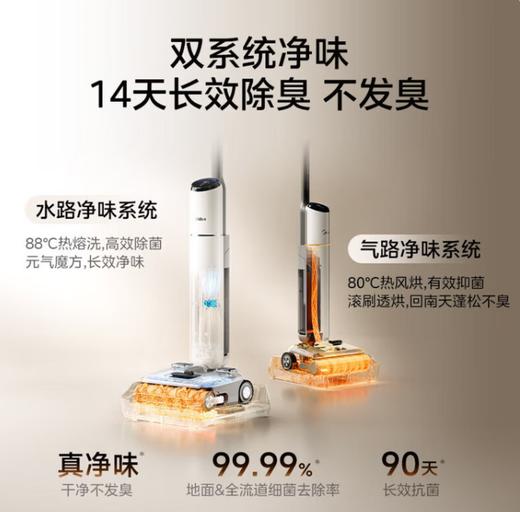 美的净味洗地机全自动清洗手持吸拖洗一体拖地机器人扫地机毛发防缠绕电动拖把 【吸拖洗一体全自动清洁】S60 商品图1