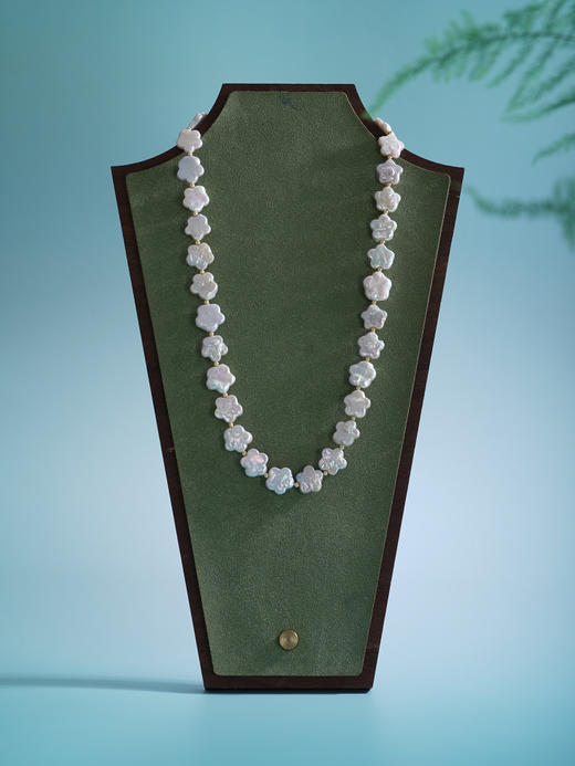 子佩集【花海相遇】银S925珍珠惜王妃项链【ZZXL009】11.5mm扁珠镀金巴洛克五瓣花2601 商品图2