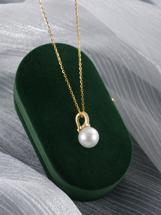 子佩集【月照星河】银S925珍珠惜王妃吊坠【YP0495】9mm珠双色吊球一字（不含链）2601 商品图5