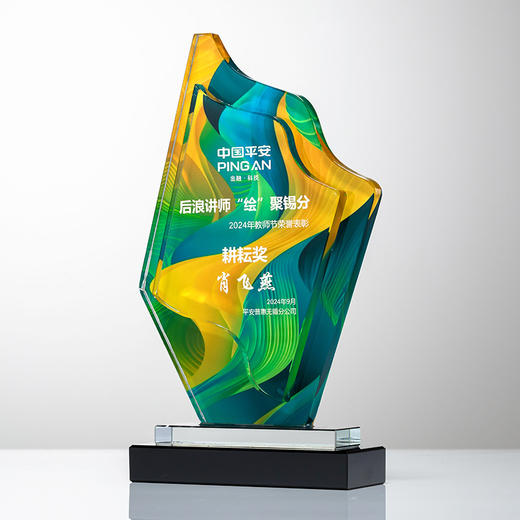 水晶奖杯定制做授权牌经销年会优秀员工刻字金属铝板高端立体奖牌 商品图2