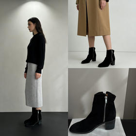 115-6 亏清 off胎牛绒 手工靴 内外底全皮 真纳底车线 双拉链 能小跑 切尔西短靴