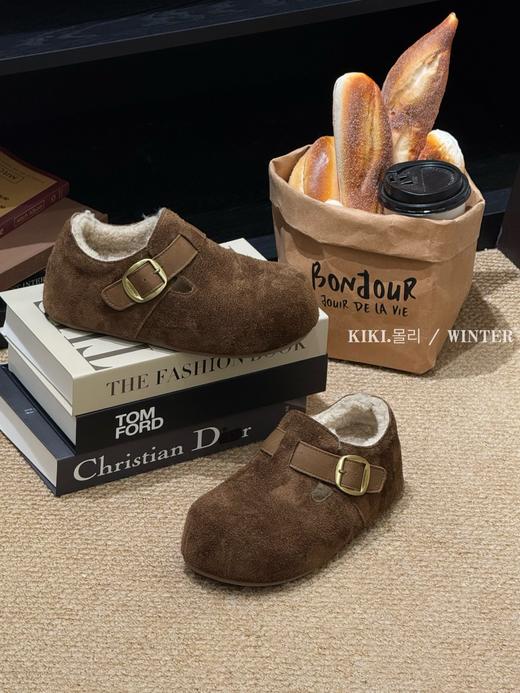 吐司厚底全包博肯复古真皮反牛皮软底增高鞋 商品图8