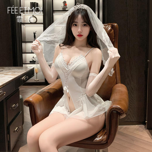 霏慕 纯欲大开裆新娘连体衣6614 商品图5