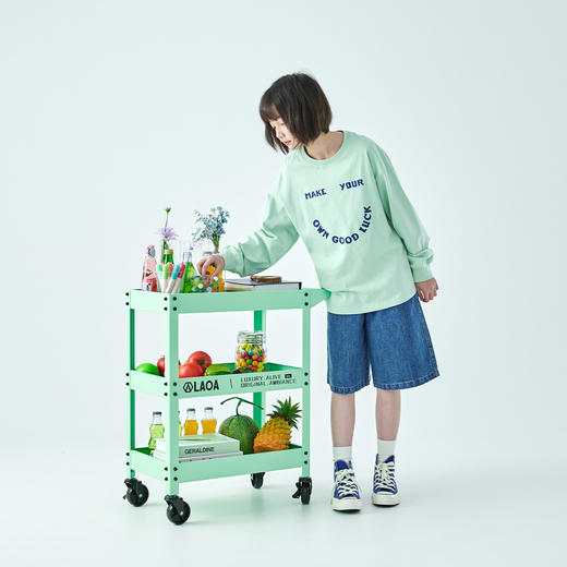 棵初2026年春夏新款亲子中大女童经典丹宁牛仔短裤休闲宽松五分裤 商品图4