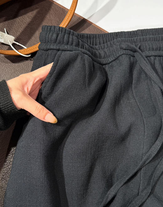 苎麻加绒裤直筒裤子011501 商品图9