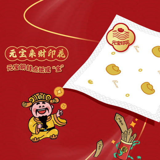 清风【福财北高峰联名】丝柔系列4层7张12包纸手帕 商品图4