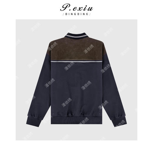 04-2潘依绣丁丁宠粉复古拼接撞色翻领长袖外套Q48551 商品图1