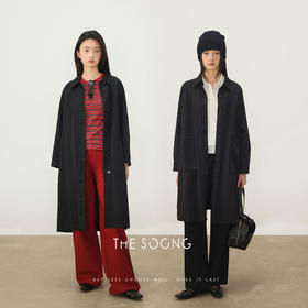 THESOONG |"妙感轻盈"100%甄选高支棉廓形时装风衣外套HBWT4021