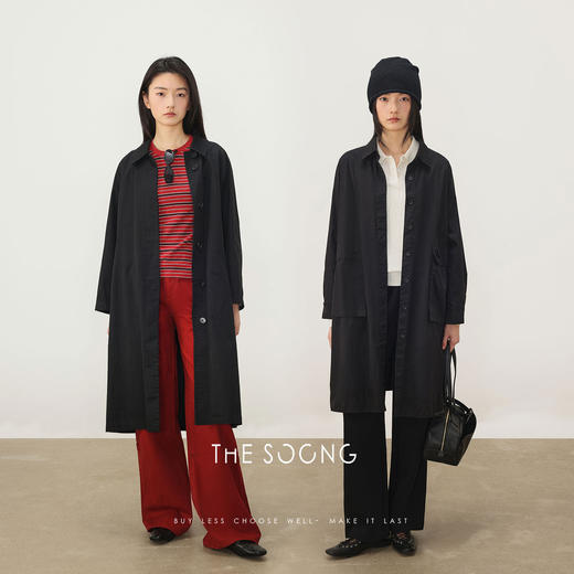 THESOONG |"妙感轻盈"100%甄选高支棉廓形时装风衣外套HBWT4021 商品图0