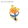 Juicy Grape首饰套装轻奢小众珐琅项链手链耳环戒指新年生日礼物 雀柿呈祥-喜柿连连开口戒指 商品缩略图0