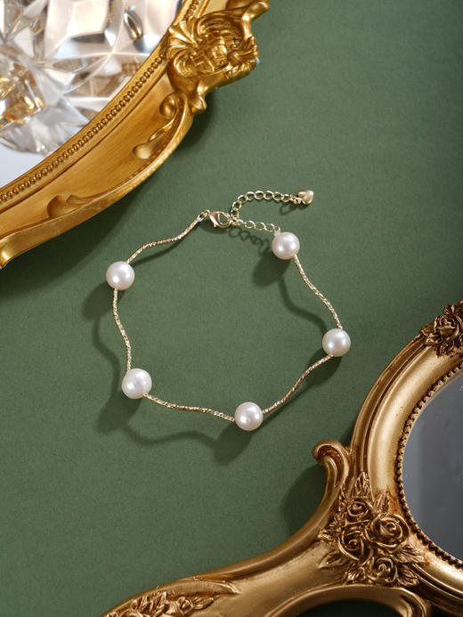 子佩集【温澜浮光】珍珠惜王妃手链【ZSL136】9mm珠镀金S弯曲管2601 商品图4