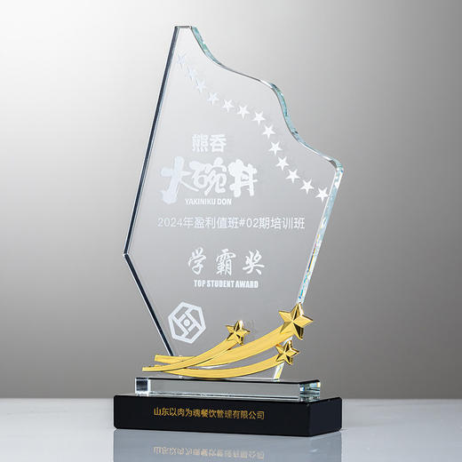 水晶奖杯定制做授权牌经销年会优秀员工刻字金属铝板高端立体奖牌 商品图10