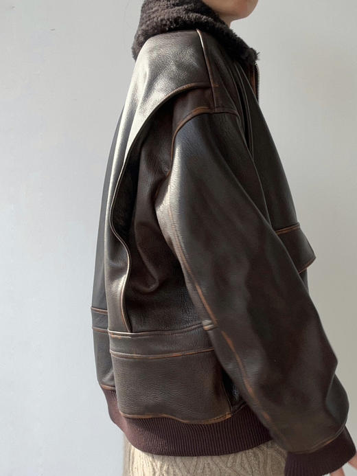 THEHOYAN｜P23160 Distressed Lambskin Jacket 做旧山羊皮夹克 商品图1