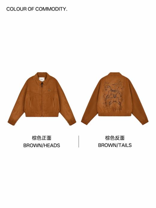 马得工地/MDGDWT11967/马年烫钻麂皮短夹克 商品图3