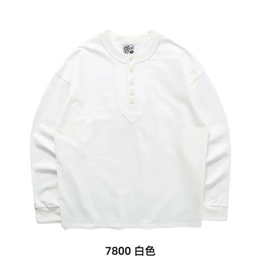 300G重磅 扎实的质感！ 亨利复古三粒扣长袖打底 T恤 100%棉 商品图1