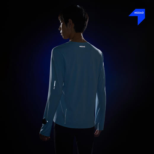 NEDAO内道空气感跑步长袖男士透气干爽跑步训练运动长袖速干跑步上衣 商品图4
