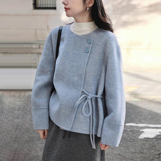 裁缝学苑AS626侧边系结羊毛双面呢手工大衣纸样女装短上衣外套样板 商品图3