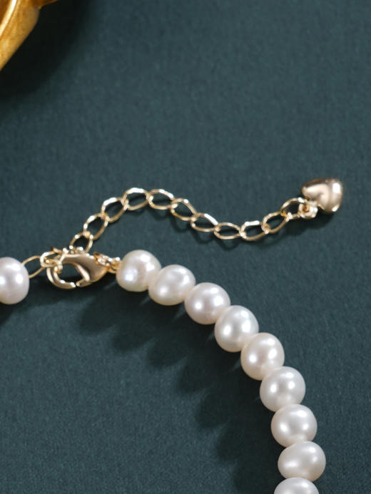 子佩集【无念清响】珍珠惜王妃手链【ZZSL007】5.5-6mm珠镀金铃铛猫眼石2601 商品图6