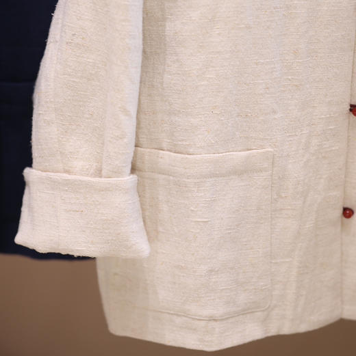 花与棉花  棉麻手工压格玛瑙扣棉服 商品图5