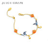 Juicy Grape首饰套装轻奢小众珐琅项链手链耳环戒指新年生日礼物 雀柿呈祥-喜柿连连手链 商品缩略图3
