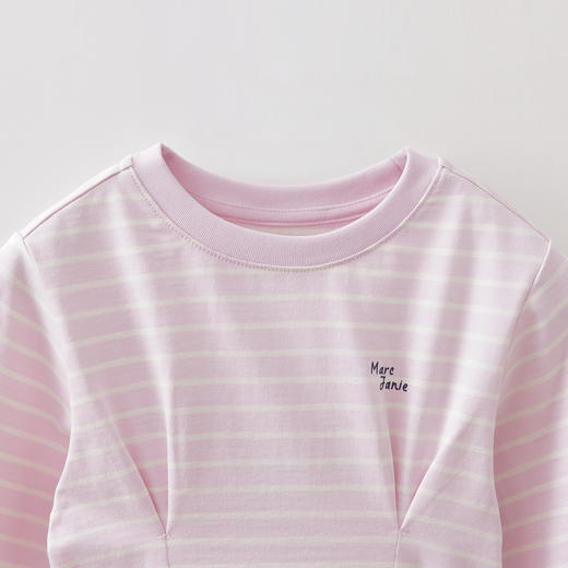 马克珍妮活力条纹女童纯棉收腰连衣裙2026年春装新款560126 商品图4